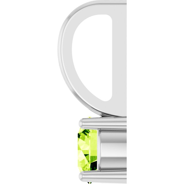 14K Yellow Or White Gold Or Sterling Silver Round 4 Mm Polished Imitation Gemstone Charm/Pendant