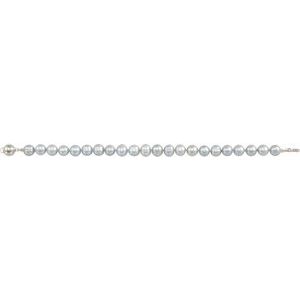 Sterling Silver Pearl 8.0-9.0 Mm Cultured Gray Freshwater Pearl Bracelet, Length: 7.5 In