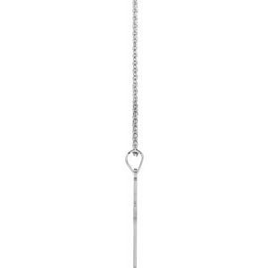 14K White Gold 18 X 12 Mm 18 In Polished Cross Necklace