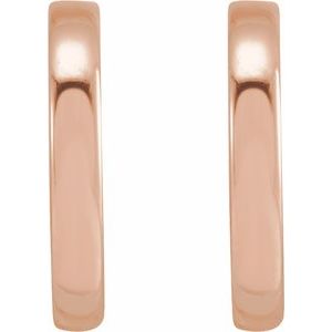 14K Rose Gold Pair 10Mm Hoop Earrings, Length: 10 Mm, Thickness: 1.5 Mm
