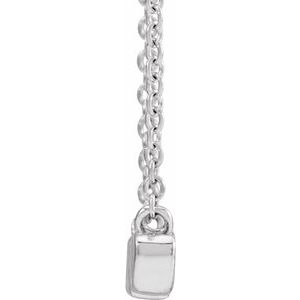 14K White Gold 19.57x4.61 mm Nana 18" Necklace