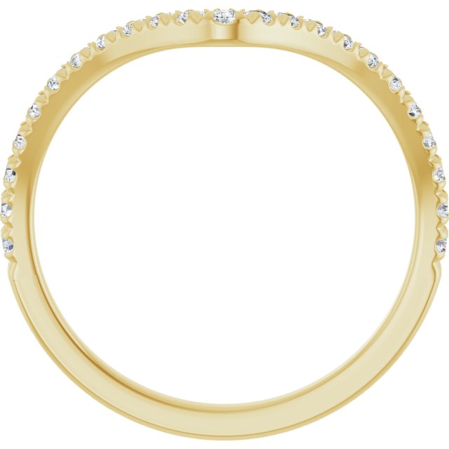 14K Yellow Or White Or Rose Gold Round Polished Natural Diamond French-Set Contour Band