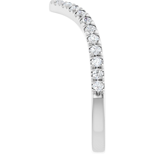 14K Rose Gold Or Platinum Round Polished Lab Grown Diamond French-Set Contour Band