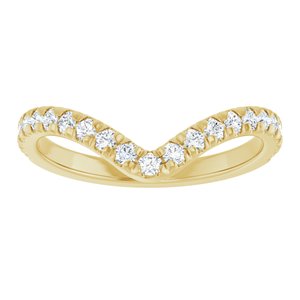 14K Yellow Gold Round 1.7 Mm Polished 1/3 Ctw Lab Grown Diamond French-Set Contour Band Size 7