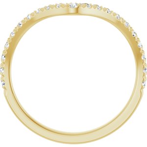 14K Yellow Gold Round 1.7 Mm Polished 1/3 Ctw Lab Grown Diamond French-Set Contour Band Size 7
