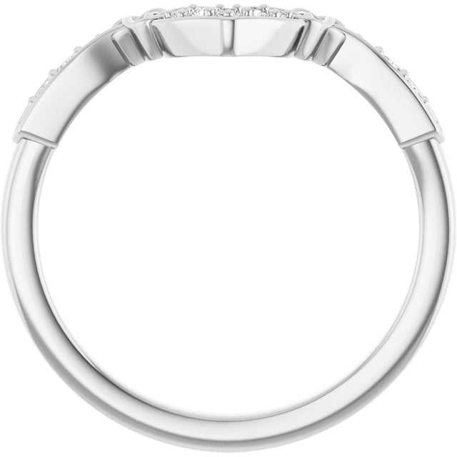 14K Yellow Or White Gold Round Polished .08 Ctw Natural Diamond Celtic Inspired Contour Band, Size 7