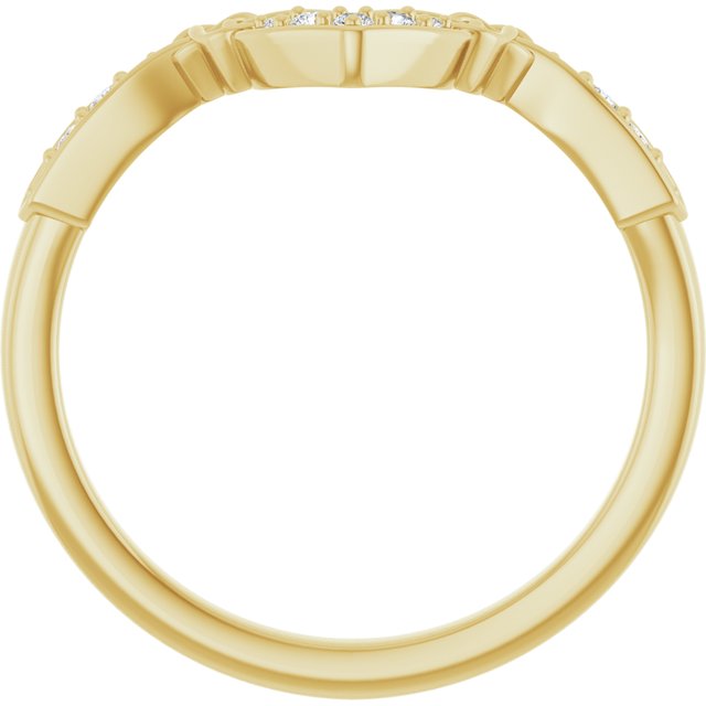 14K Yellow Or White Gold Round Polished .08 Ctw Natural Diamond Celtic Inspired Contour Band, Size 7