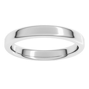 10K White Gold Flat Comfort Fit With Round Edge Band