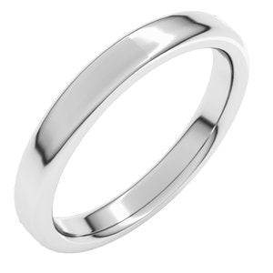 10K White Gold Flat Comfort Fit With Round Edge Band