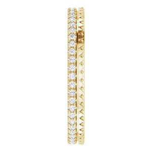 14K Yellow Gold Round 1.1 Mm Gh Si2-Si3 1/5 Ctw Natural Diamond Eternity Band Size 7