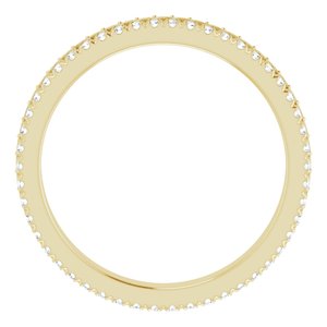 14K Yellow Gold Round 1.1 Mm Gh Si2-Si3 1/5 Ctw Natural Diamond Eternity Band Size 7