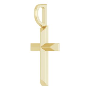 18K Yellow Gold-Plated Sterling Silver 18 X 9 Mm 16-18 In Polished Knife Edge Cross Necklace