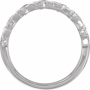 14K White Gold Round 1.5 Mm Polished 1/2 Ctw Natural Diamond Band Size 7