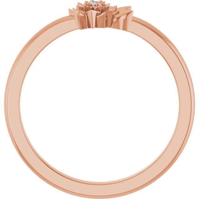 14K Rose Gold Round 1.5 Mm I1, G-H :: 0.015 Ct Polished .015 Ct Natural Diamond Flower Ring, Size 7