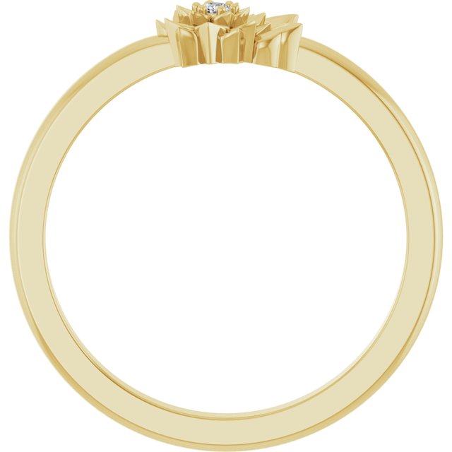 14K Yellow Gold Or Sterling Silver Round 1.5 Mm I1, G-H :: 0.015 Ct Polished .015 Ct Natural Diamond Flower Ring, Size 5