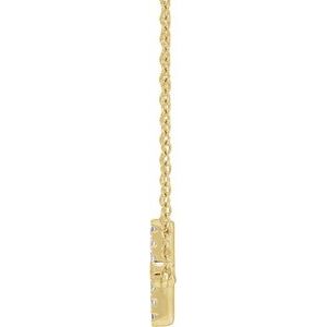 14K Yellow Gold Round 1.3Mm Gh Si1-Si2 1/6 Ctw Lab-Grown Diamond Sideways Cross Necklace, Length: 18 In