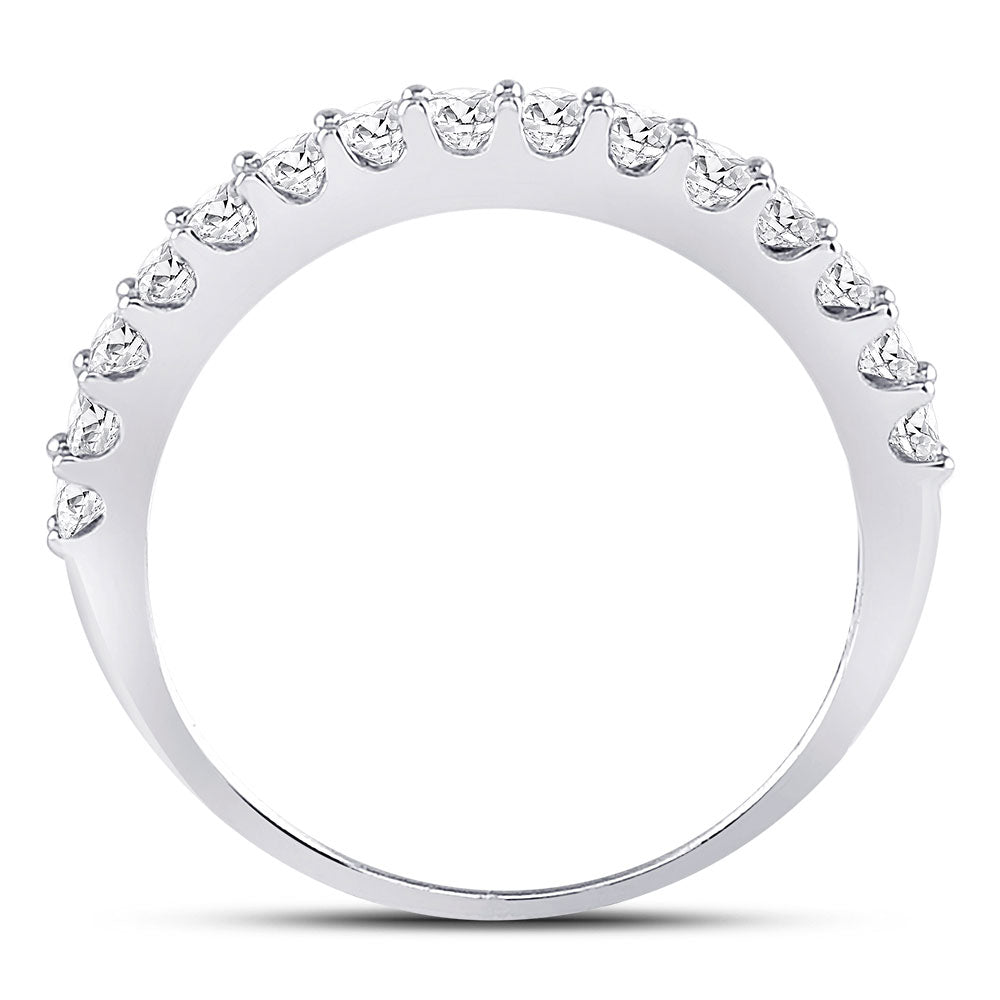 14K White Gold Womens Round Diamond Wedding Anniversary Band 1/2 Cttw, Womens Size: 5-10