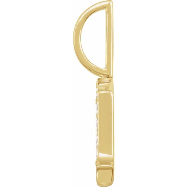 14K Yellow Or White Gold Round I1, H+ Polished Natural Diamond Gothic Initial Charm/Pendant