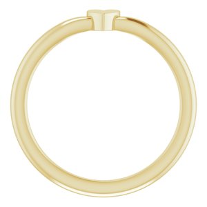 14K Yellow Gold 1-Heart Family Engravable Ring Size 7