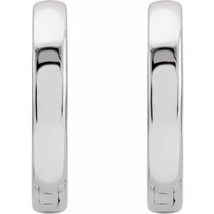 Sterling Silver Pair Hinged Hoop Earrings, Length: 12 Mm, Thickness: 2.39 Mm