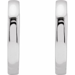 Platinum Pair Hinged Hoop Earrings, Length: 18 Mm, Thickness: 2.75 Mm