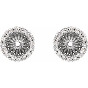 Platinum 5.1 Mm Pair Polished 1/6 Ctw Diamond Earring Jackets