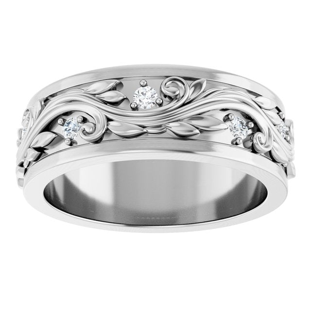 14K Yellow Or White Gold Round 1.8 Mm Si2-Si3, G-H Polished 1/4 Ctw Natural Diamond Band, Size 7