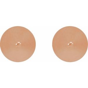 14K Rose Gold 3.5 X 3.5 Mm Pair Friction Backs Included Polished Spike Stud Earrings
