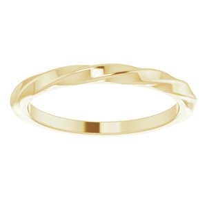 14K Yellow Gold Polished Twisted Stackable Ring Size 7
