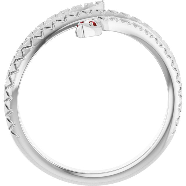 14K Yellow Gold Or Sterling Silver Round 1 Mm Polished Natural Mozambique Garnet Snake Ring, Size 7