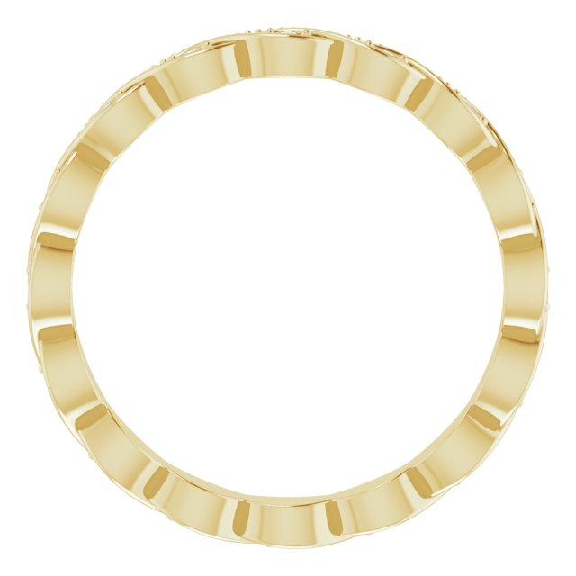 14K Yellow Gold Round 1.1 Mm Si2-Si3, G-H Polished .06 Ctw Natural Diamond Eternity Band, Size 7.5