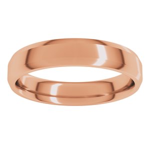 14K Yellow Or White Or Rose Gold 4 mm Beveled Edge Comfort Fit Light Band