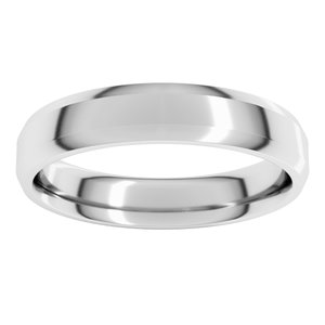 18K White Or Rose Gold 4 mm Beveled Edge Comfort Fit Light Band