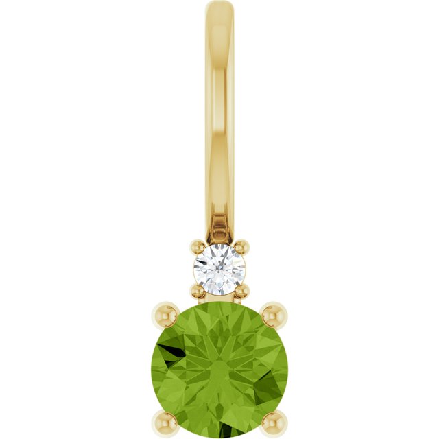 14K Yellow Or White Or Rose Gold Round 4Mm I1, G-H Polished .015 Ct Natural Diamond Charm/Pendant