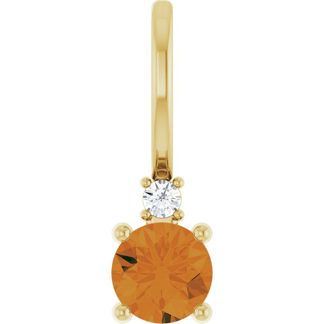 14K Yellow Or White Or Rose Gold Round 4Mm I1, G-H Polished .015 Ct Natural Diamond Charm/Pendant