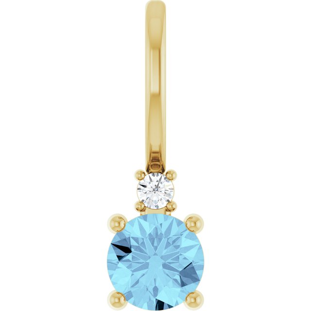 14K Yellow Or White Or Rose Gold Round 4Mm I1, G-H Polished .015 Ct Natural Diamond Charm/Pendant