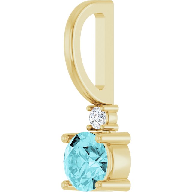 14K Yellow Or White Or Rose Gold Round 4Mm I1, G-H Polished .015 Ct Natural Diamond Charm/Pendant