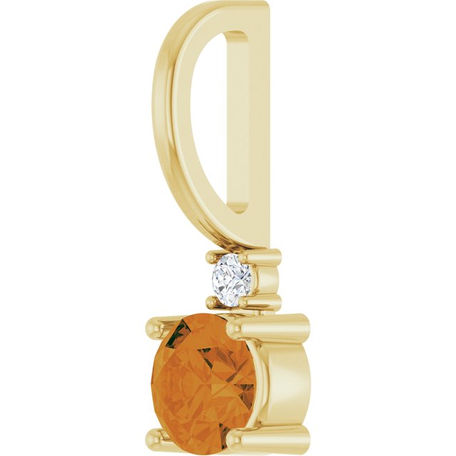 14K Yellow Or White Or Rose Gold Round 4Mm I1, G-H Polished .015 Ct Natural Diamond Charm/Pendant