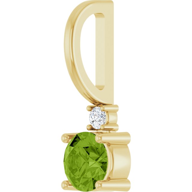 14K Yellow Or White Or Rose Gold Round 4Mm I1, G-H Polished .015 Ct Natural Diamond Charm/Pendant