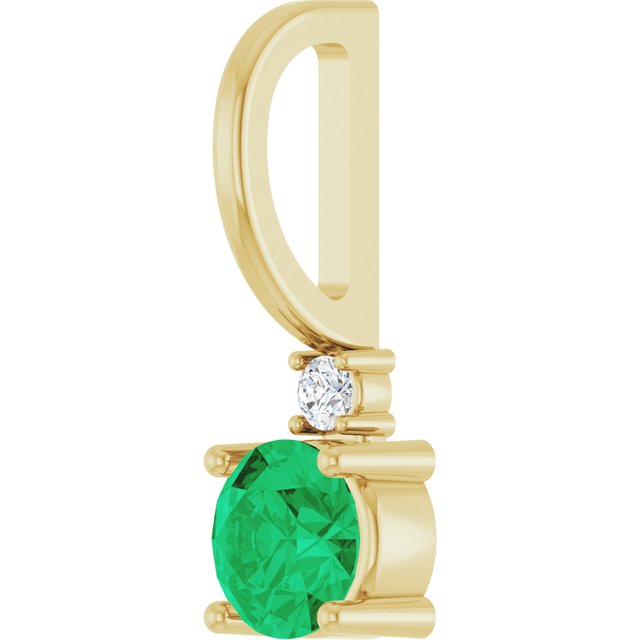 14K Yellow Or White Gold Round 4Mm I1, G-H Polished .015 Ct Natural Diamond Charm/Pendant
