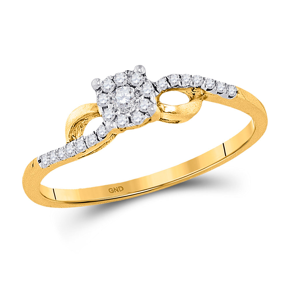 10K White Or Yellow Gold Womens Round Diamond Cluster Promise Ring , Womens Size: 5-10