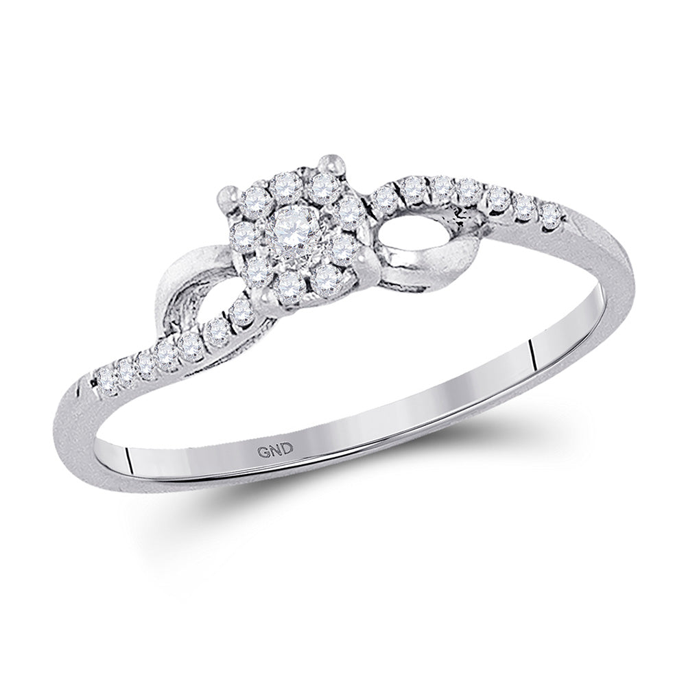 10K White Or Yellow Gold Womens Round Diamond Cluster Promise Ring , Womens Size: 5-10