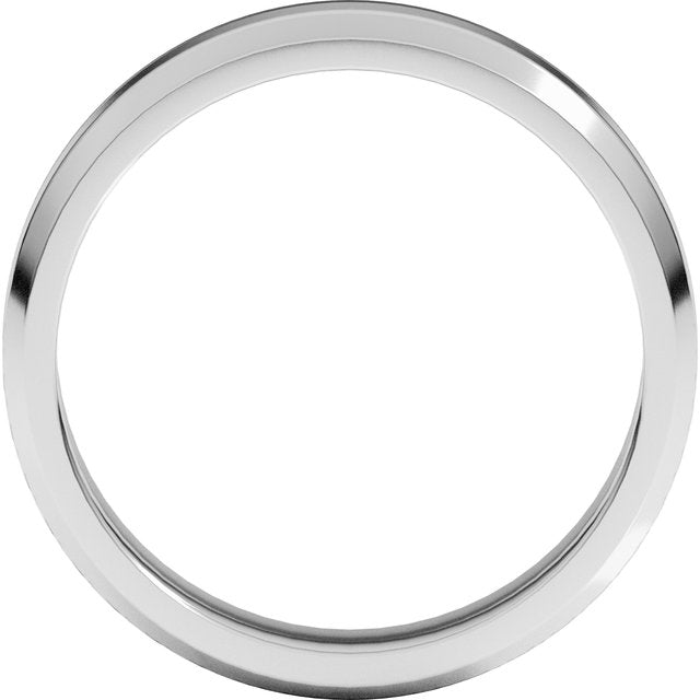 14K Yellow Or White Gold Or Platinum Standard Lightweight Beveled Edge Light Band