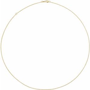 14K Yellow Or White Or Rose Gold Or Sterling Silver Or Platinum 1 mm Adjustable Cable Chain