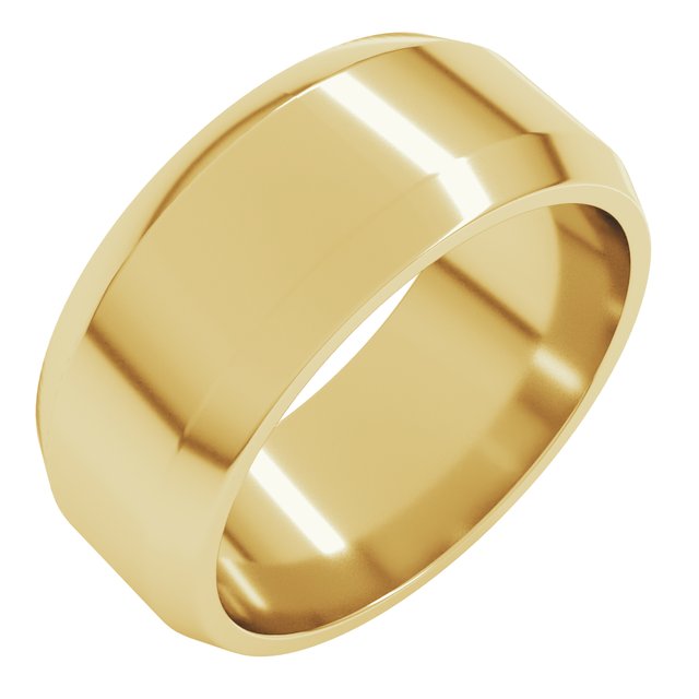 14K Yellow Or White Gold Or Platinum Standard Lightweight Beveled Edge Light Band