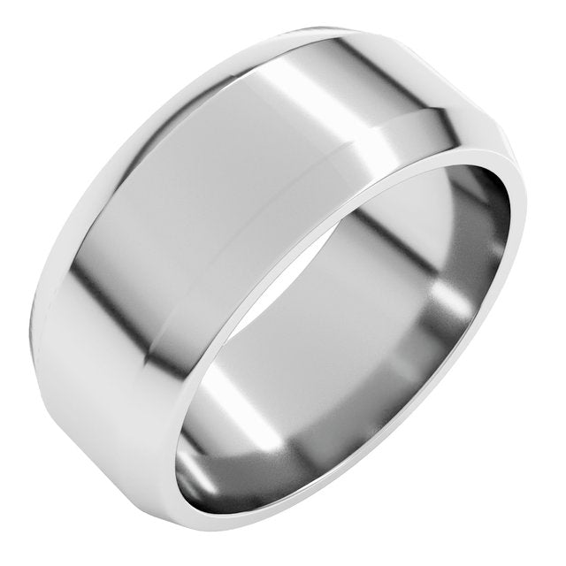 14K Yellow Or White Gold Or Platinum Standard Lightweight Beveled Edge Light Band