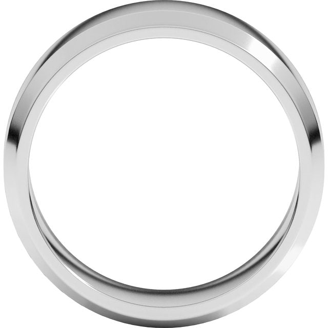 14K Yellow Or White Gold Or Platinum Standard Lightweight Beveled Edge Light Band