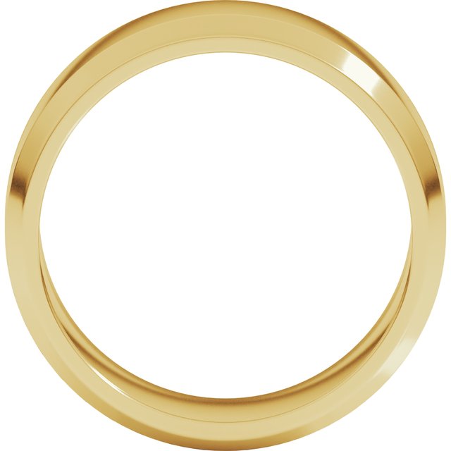 14K Yellow Or White Gold Or Platinum Standard Lightweight Beveled Edge Light Band