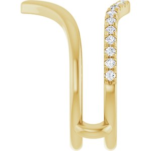 14K Yellow Gold Round 1.5 Mm Polished 1/4 Ctw Lab Grown Diamond V-Shaped Ring Guard Size 7