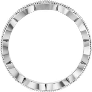 14K White Gold Round G-H Si2-Si3 1/5 Ctw Natural Diamond Eternity Band Size 7